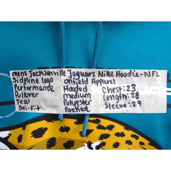 Nike NFL On-Field Jacksonville Jaguars Hoodie Sideline Logo Dri-Fit Mens Size M - Picture 4 of 10